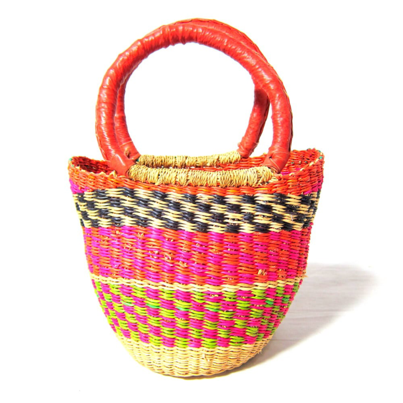 Mini Shopping Bolga Basket - Multicolour