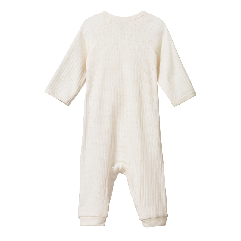 Nature Baby Henley Pyjama Suit - Pointelle