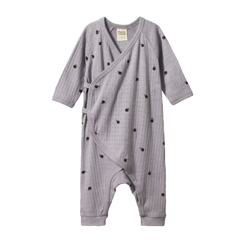Nature Baby Kimono Stretch & Grow Pointelle - Petite Plum