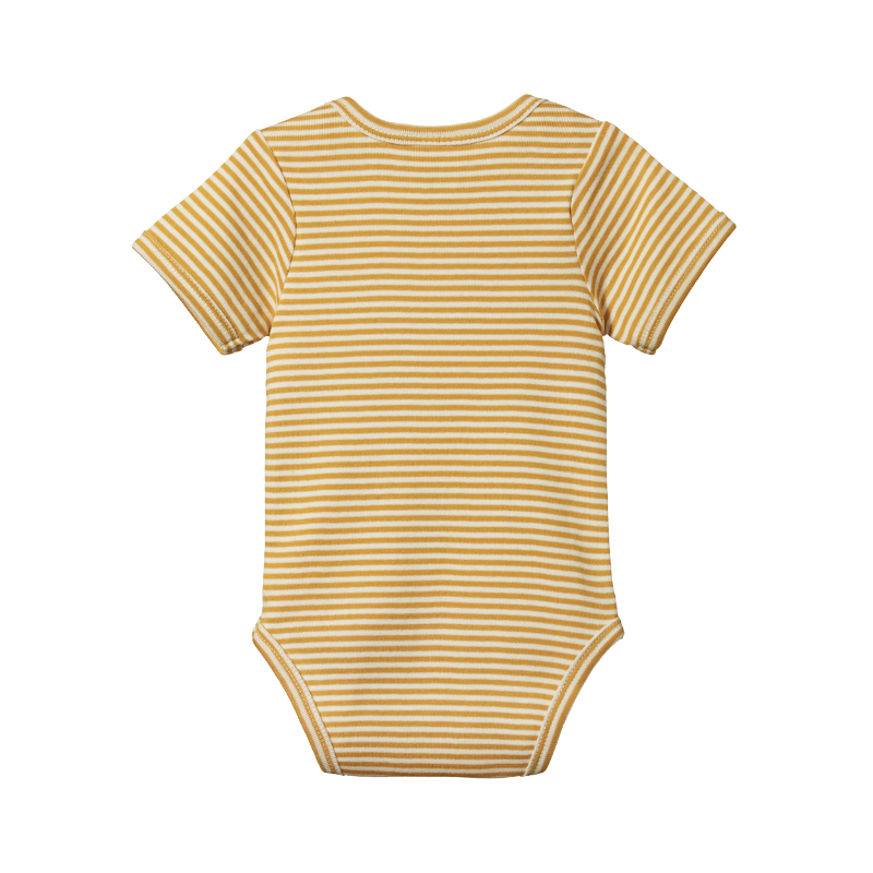 Nature Baby S/S Bodysuit - Honey Stripe