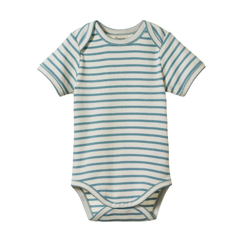 Nature Baby SS Bodysuit - Mineral Sailor Stripe