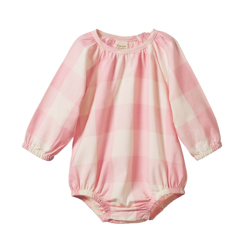 Nature Baby Meadow Bodysuit Gingham - Summer Rose