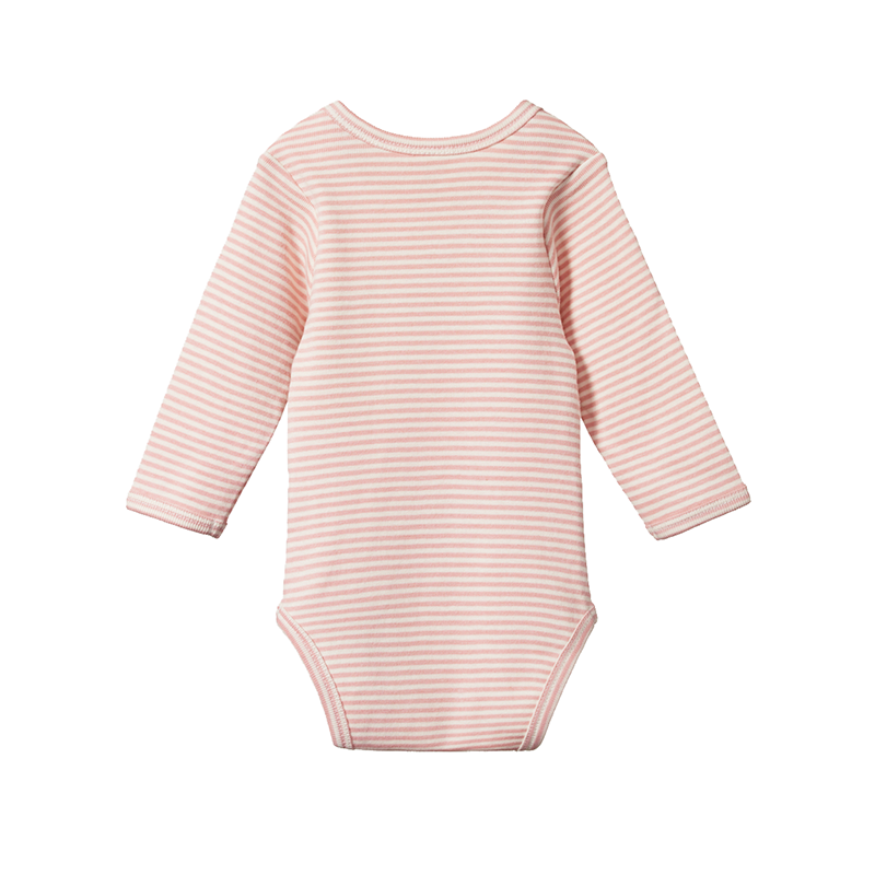 Nature Baby LS Bodysuit - Rose Bud Stripe