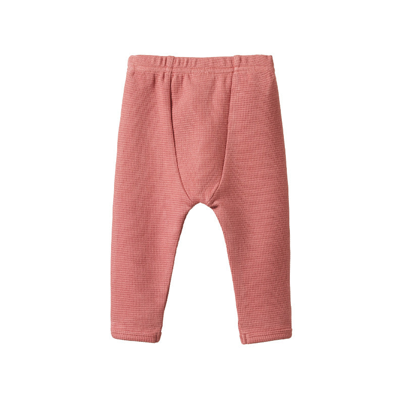 Nature Baby Selby Waffle Pants - Rose Clay