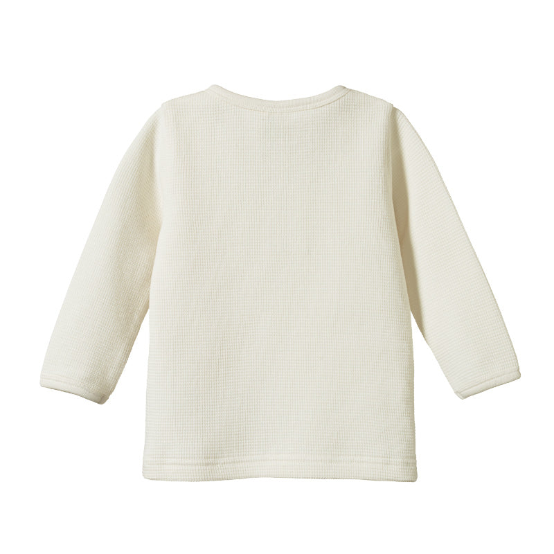 Nature Baby Henley Tee Waffle - Natural