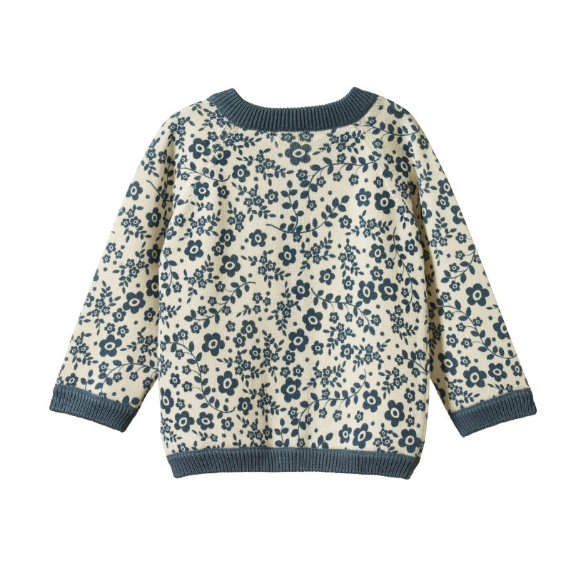 Nature Baby Piper Cardigan - Large Daisy Belle Blue