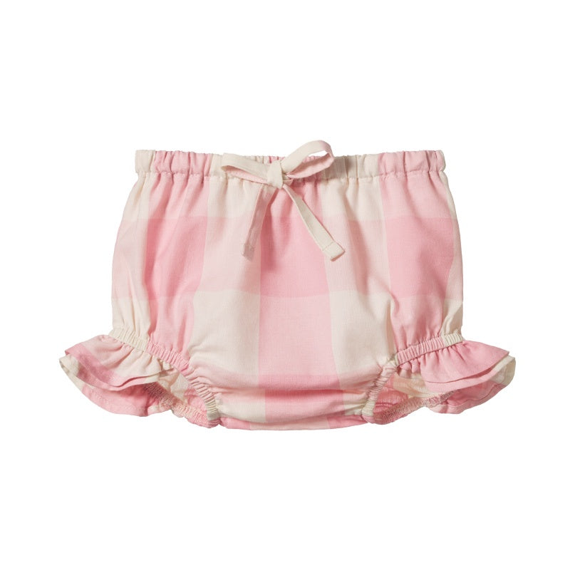 Nature Baby Gingham Petal Bloomers - Summer Rose