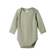 Nature Baby LS Bodysuit Merino Pointelle - Seedling
