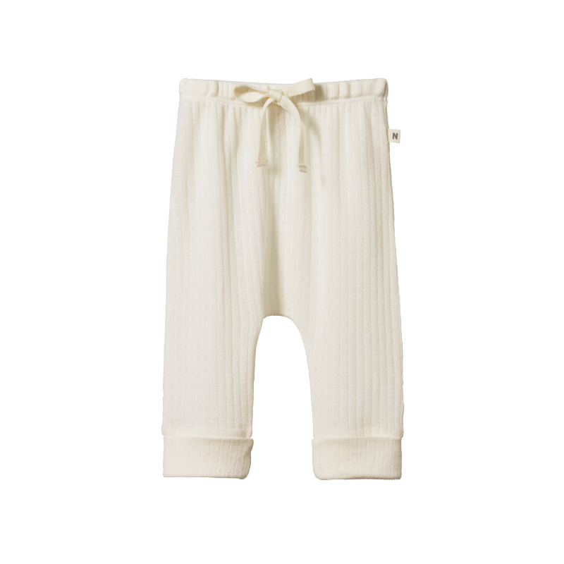 Nature Baby Merino Pointelle DS Pants - Natural