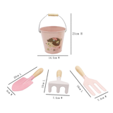 Garden Tool 4PC Set with Bucket - Pink