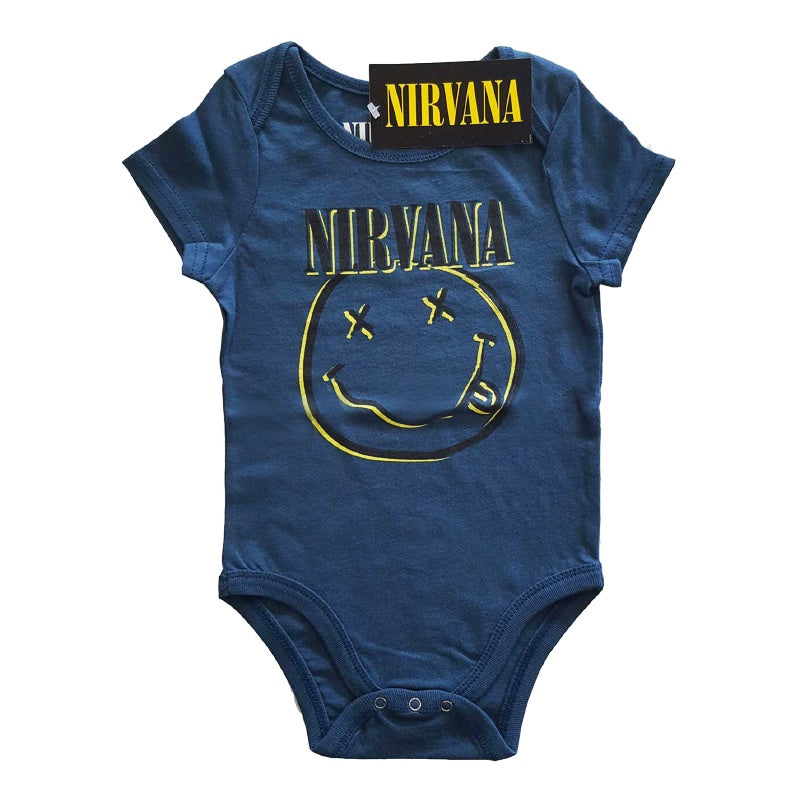 Nirvana SS Bodysuit - Inverse Happy Face Navy