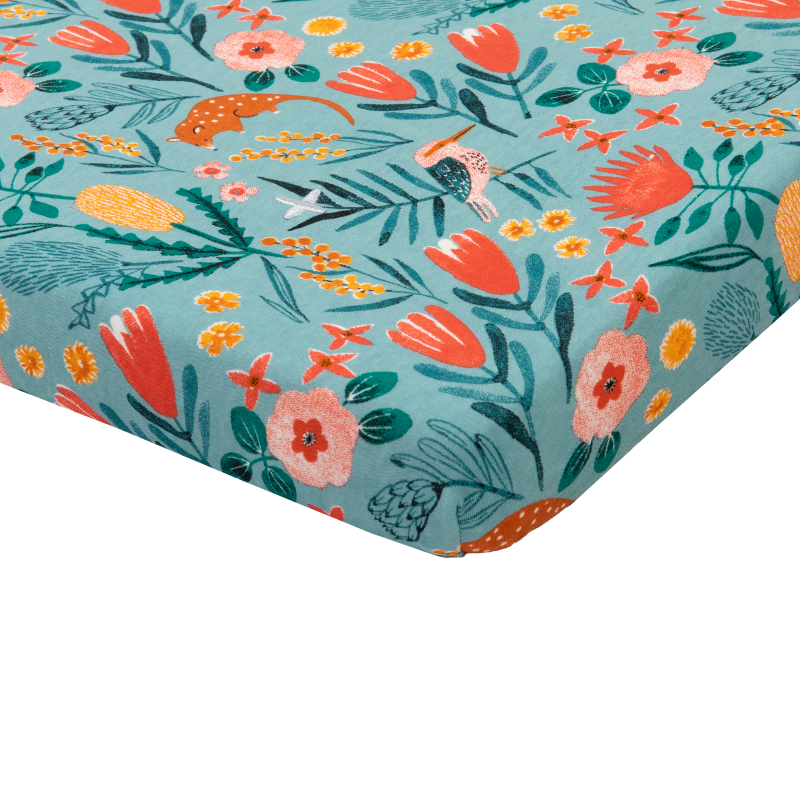 Goldie & Ace Cot Fitted Sheet - Native Garden