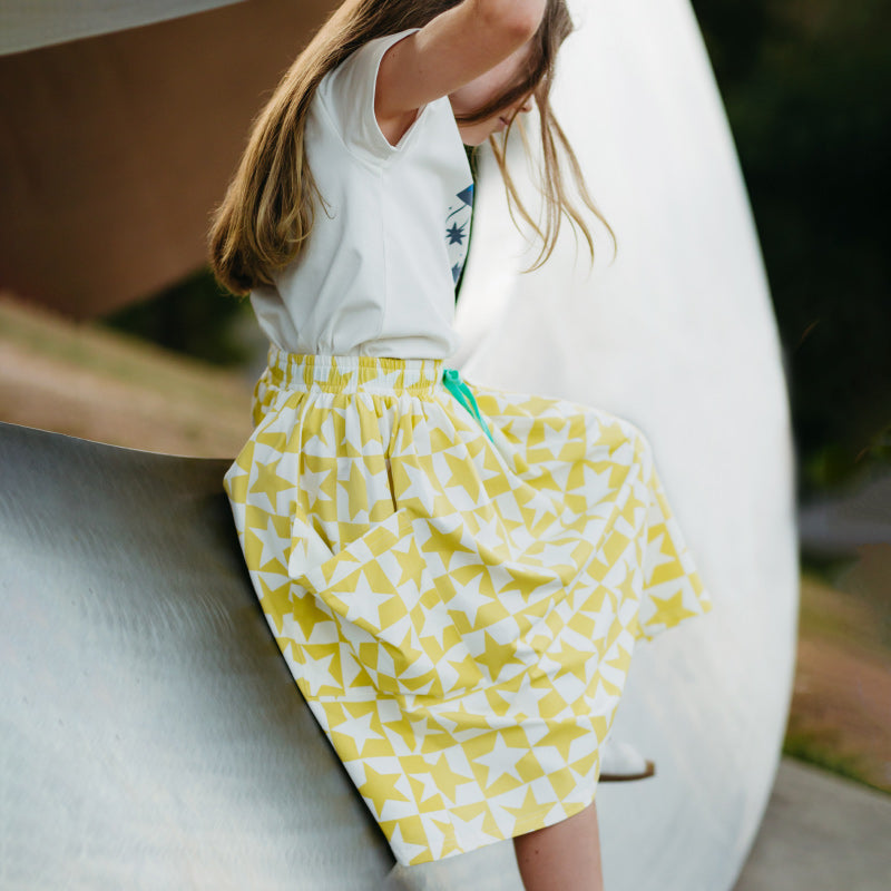 Olive And The Captain Willow Midi Skirt - Yellow Super Star