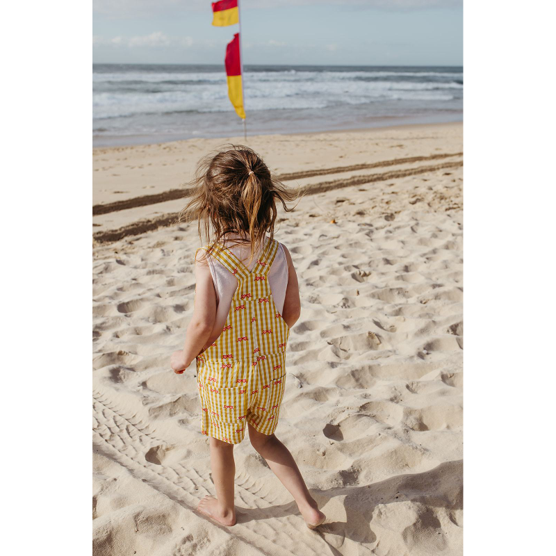 Olive & The Captain Sunny Lemon Gingham Overalls