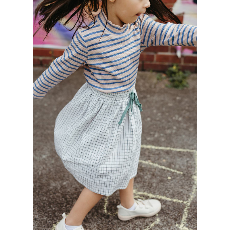 Olive + The Captain 90s Mock Neck Skivvy - Royal Stripe