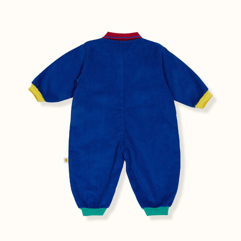 Goldie And Ace Ollie Cord Romper - Red/Blue