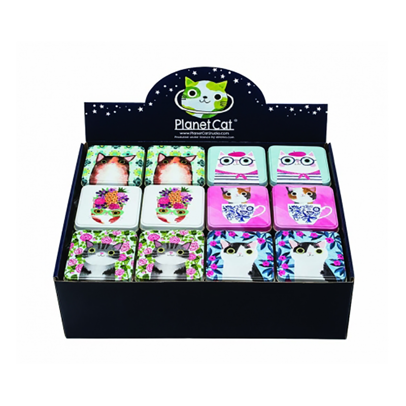 Planet Cats - Small Square Tin - Assorted