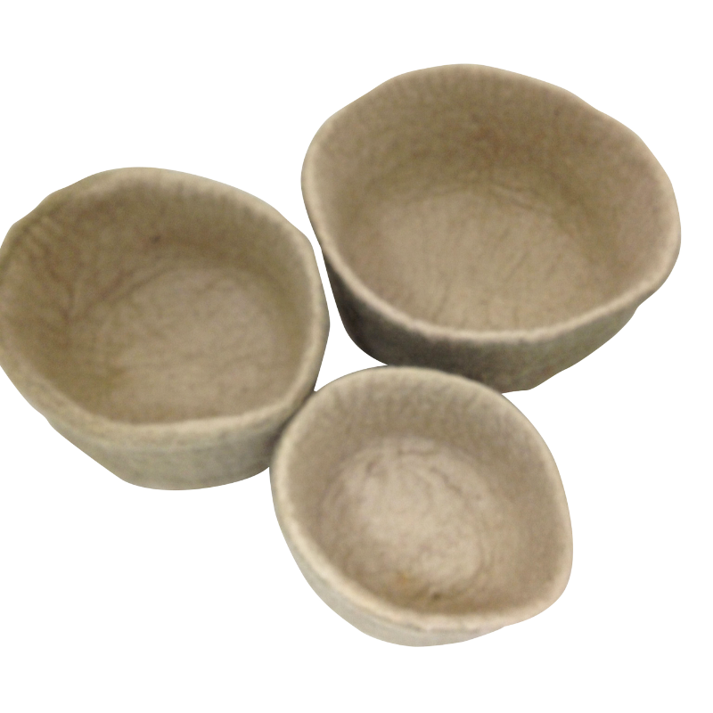 Felt Nested Bowls - 3 Natural