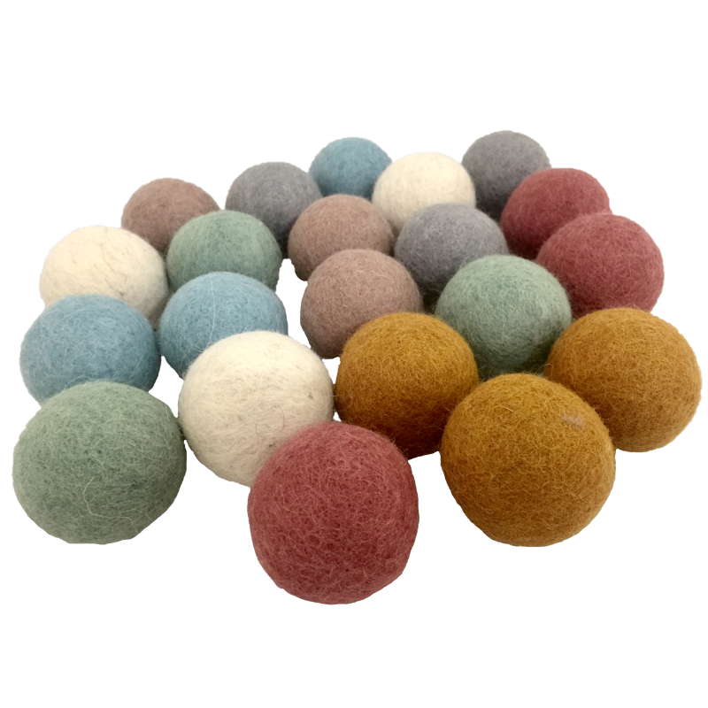 Papoose Earth Felt Balls 3.5cm / 28pc