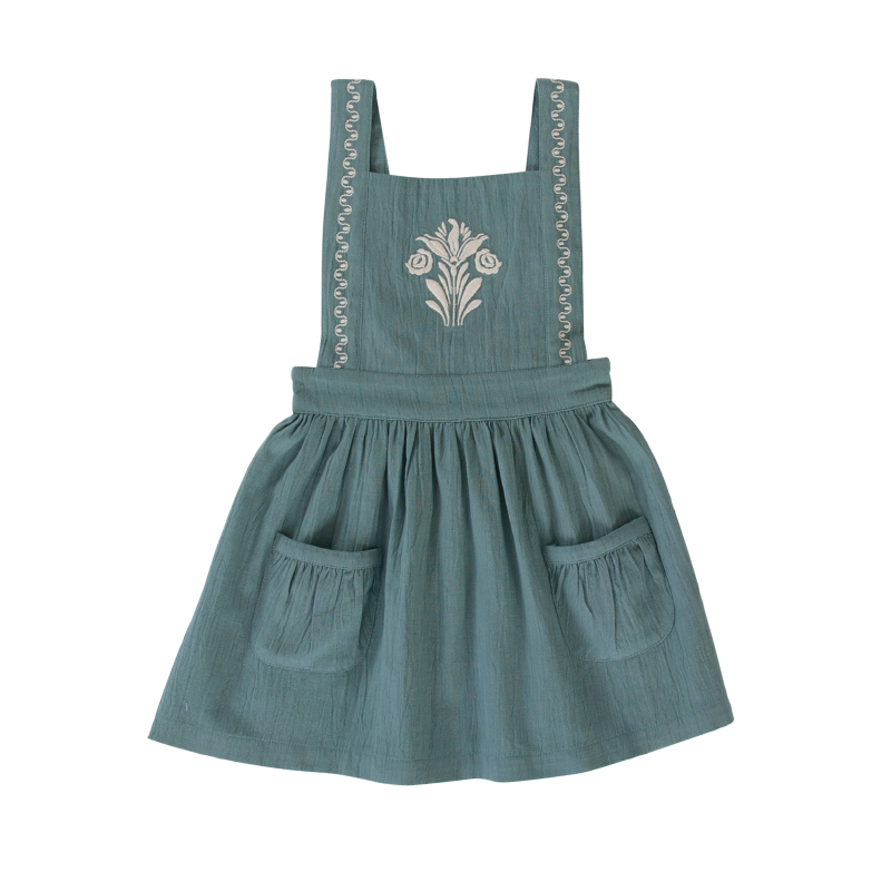 Peggy Cassia Pinafore - Blue Surf