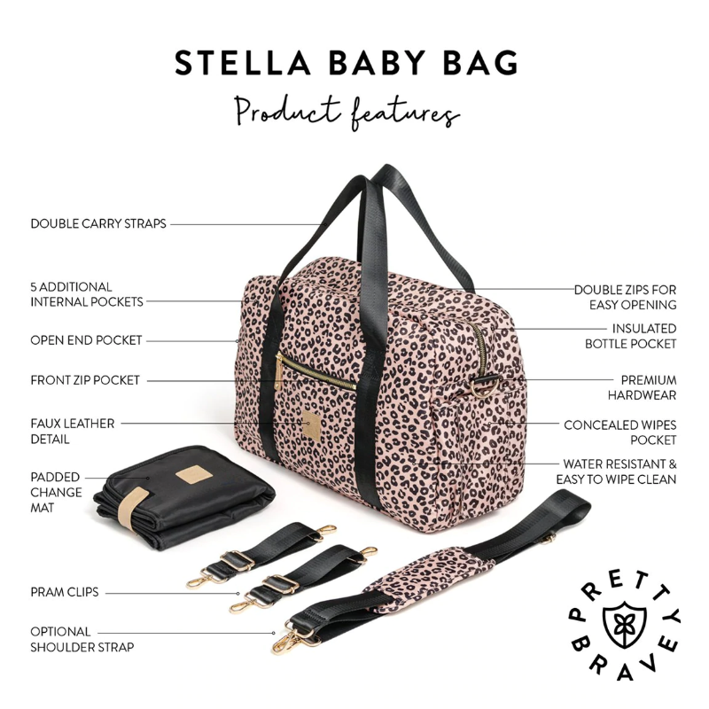 Pretty Brave Stella Baby Bag - Leopard