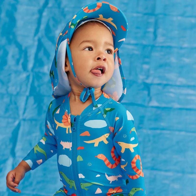 Baby boy swimwear with hat top