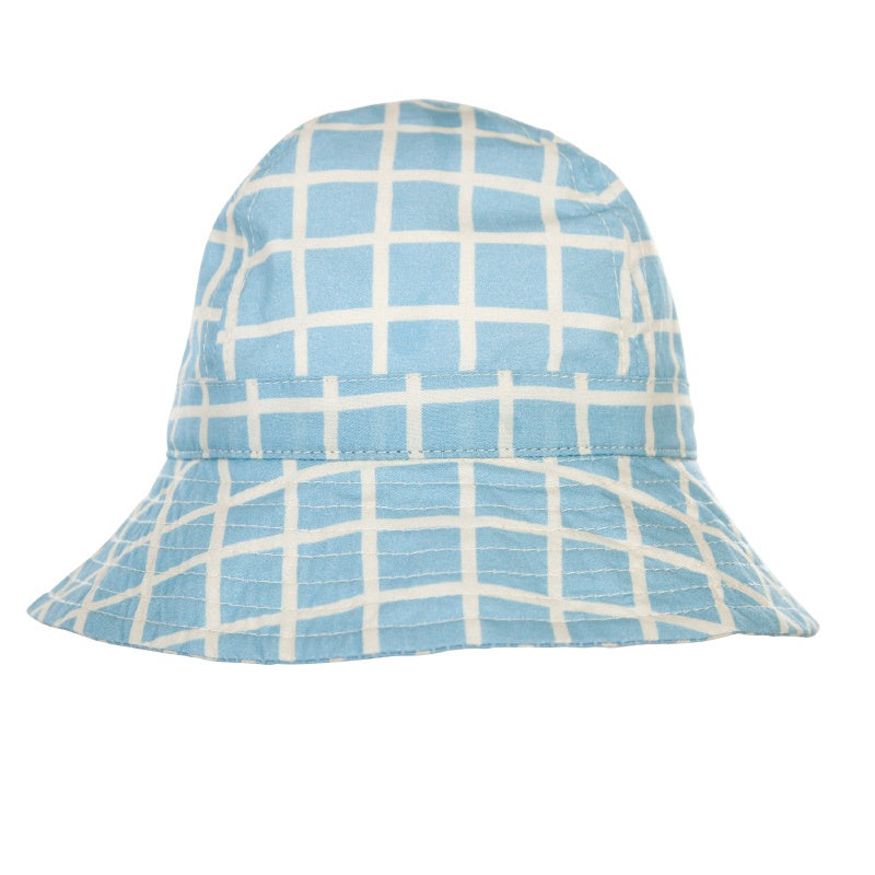 Acorn Infant Hat - Checks Blue/Natural