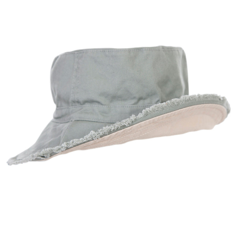 Acorn Frayed Bucket Hat - Khaki