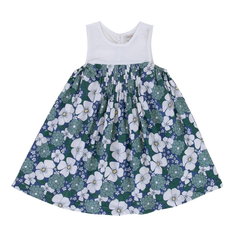 Peggy Poppie Dress - Dahlia Print Blue