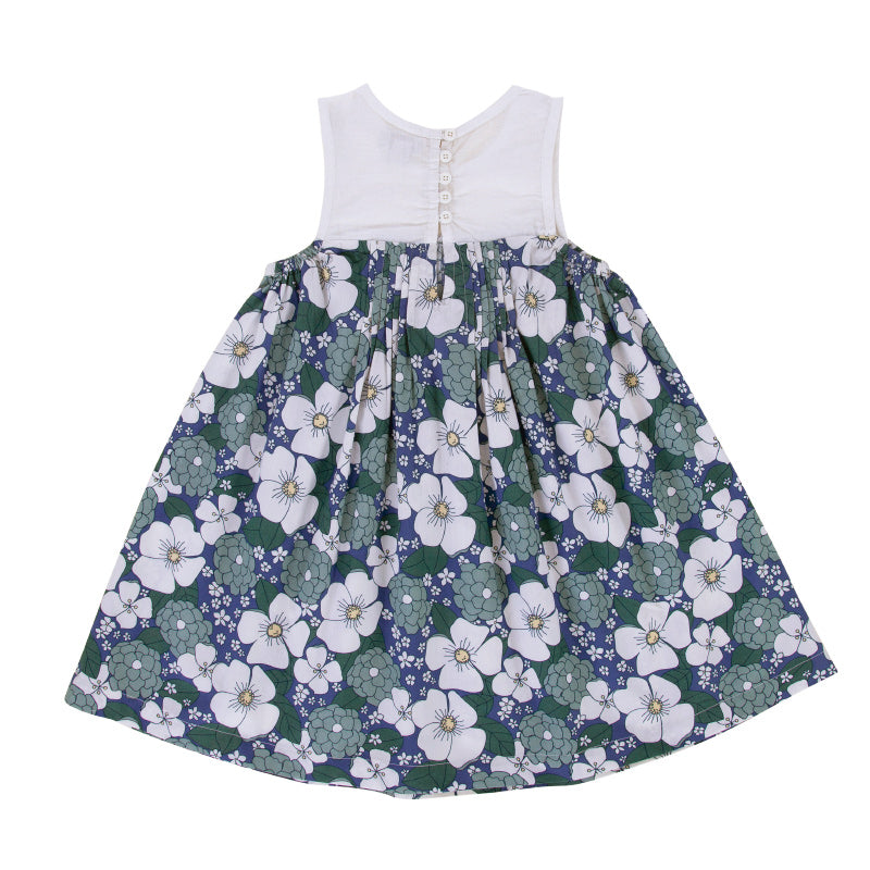 Peggy Poppie Dress - Dahlia Print Blue