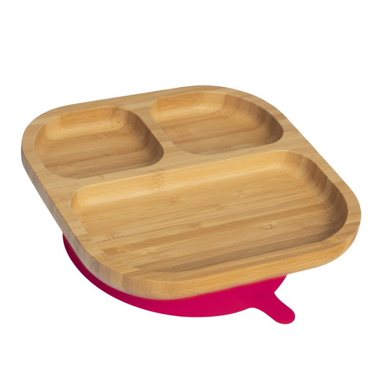 Kids Bamboo Suction Plate - Red