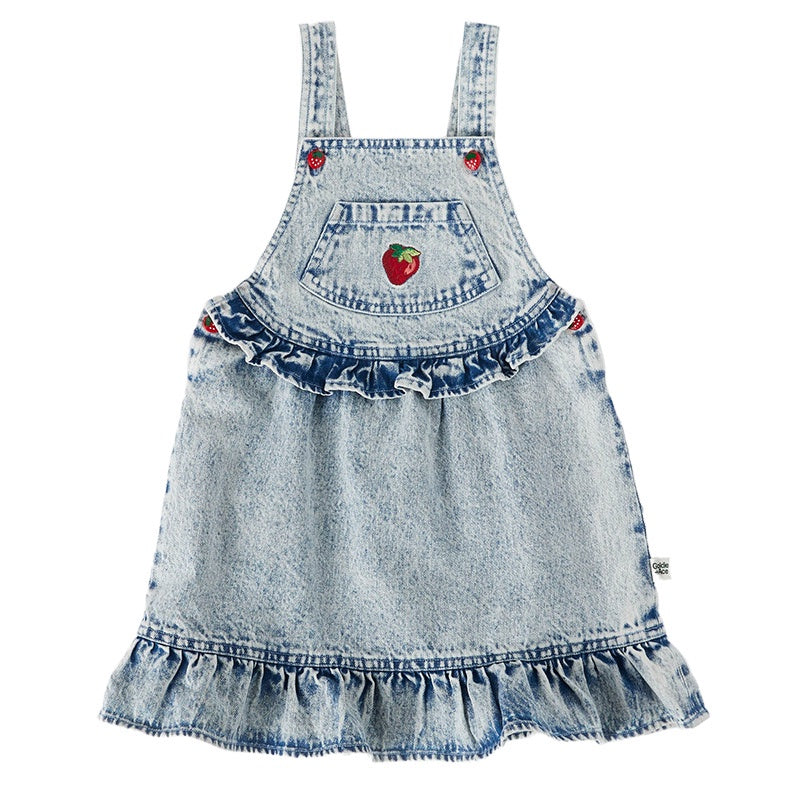 Goldie And Ace Denim Pinafore - Pippa Strawberry