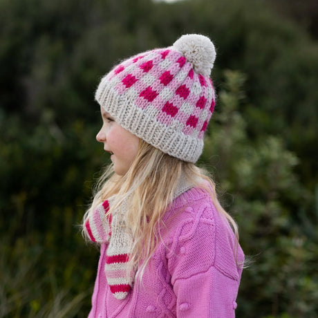 Acorn Checks Beanie - Pink