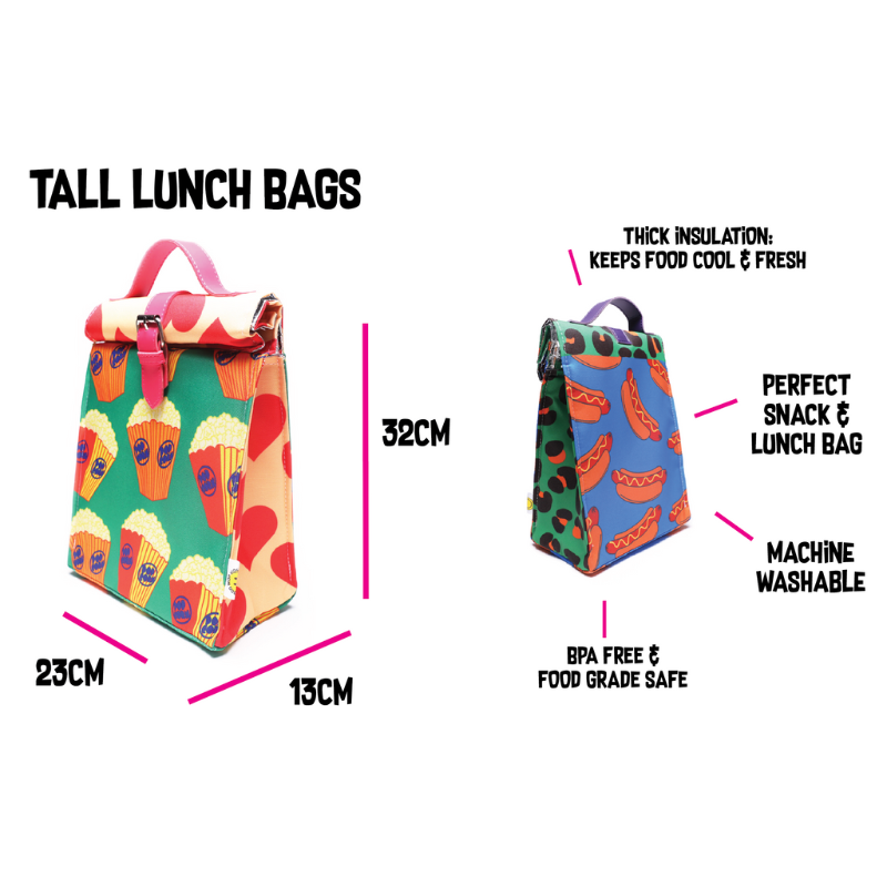 Doo Wop Kids Insulated Tall Lunch Bag - Pop Hearts