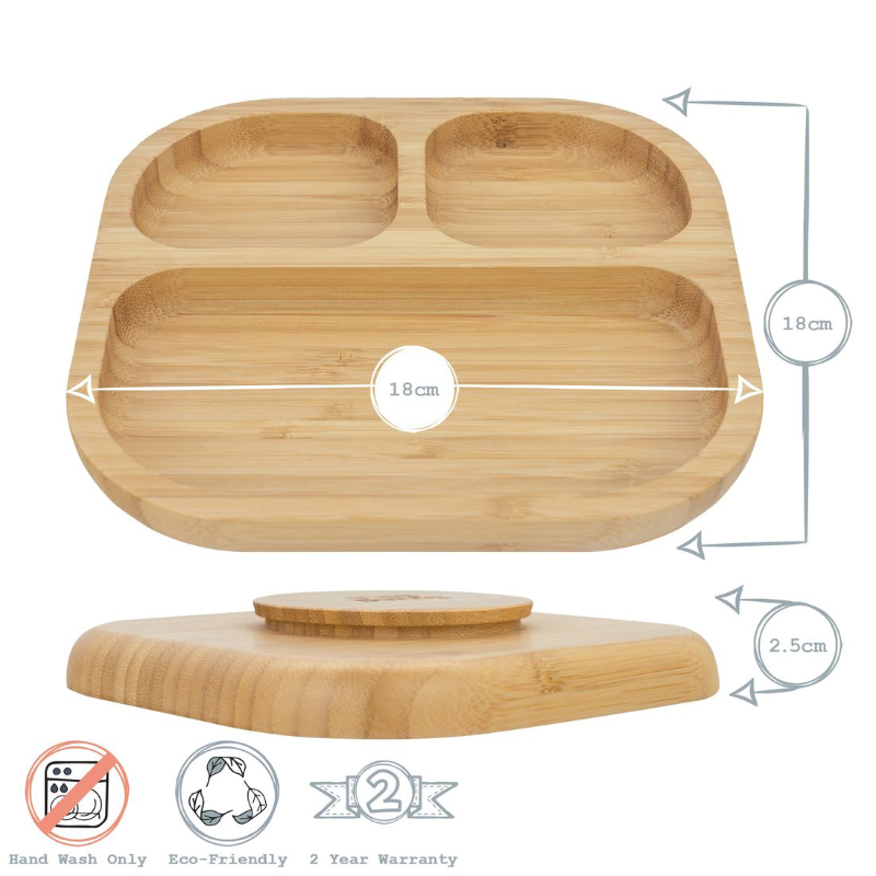 Kids Bamboo Suction Plate - Red