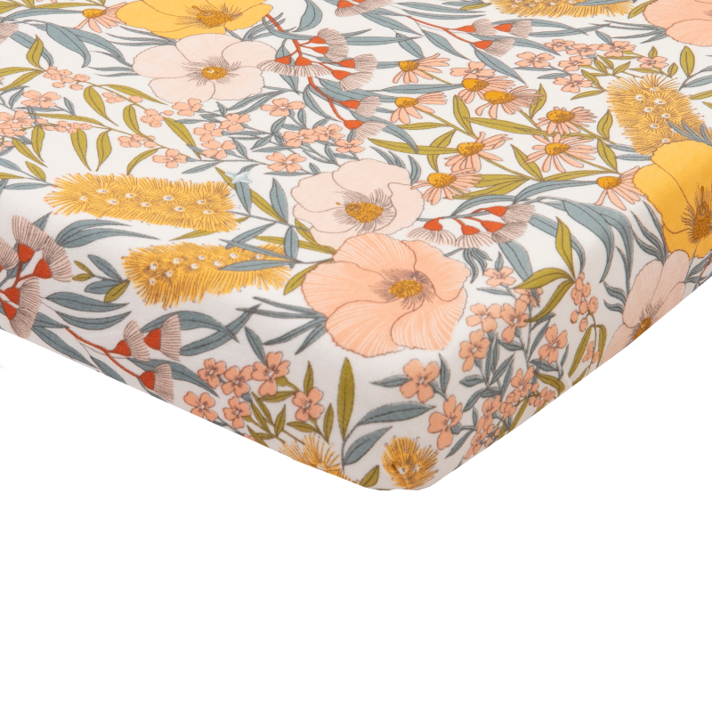 Goldie & Ace Fitted Cot Sheet - Golden Vintage Floral
