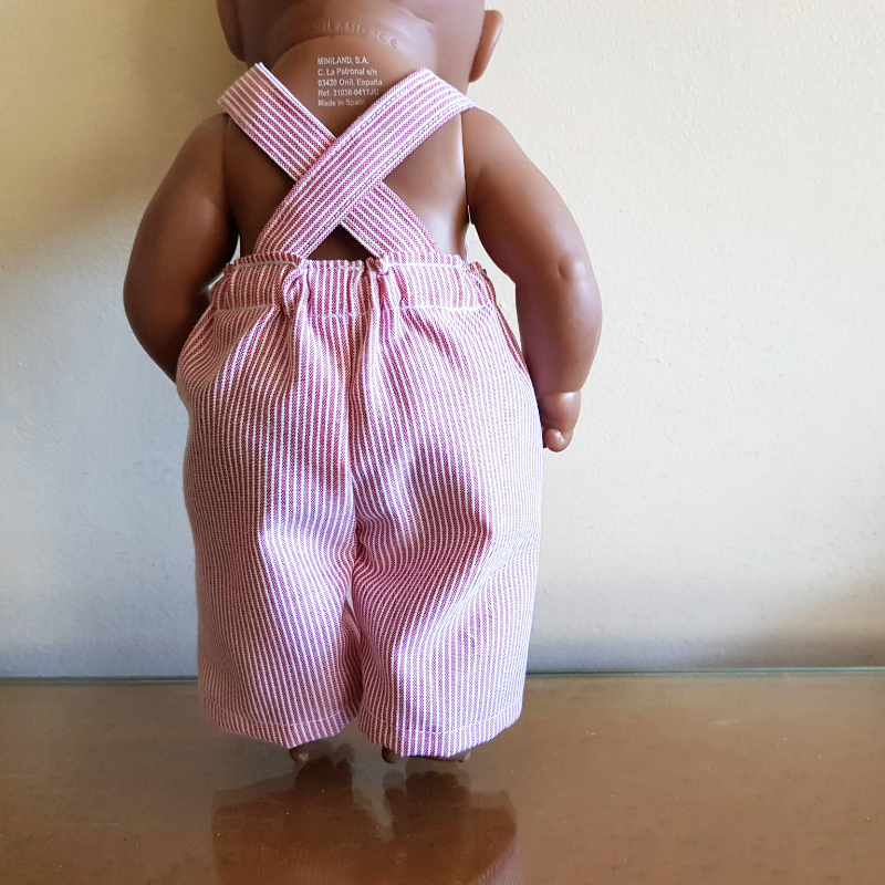 Pin Stripe Doll Overalls - Medium