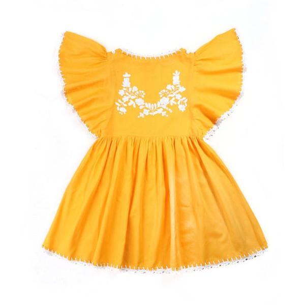 Joni Dress - Safron with Cream