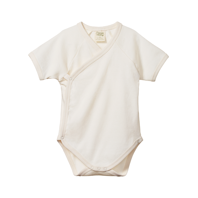 Nature Baby S/S Kimono Bodysuit - Natural