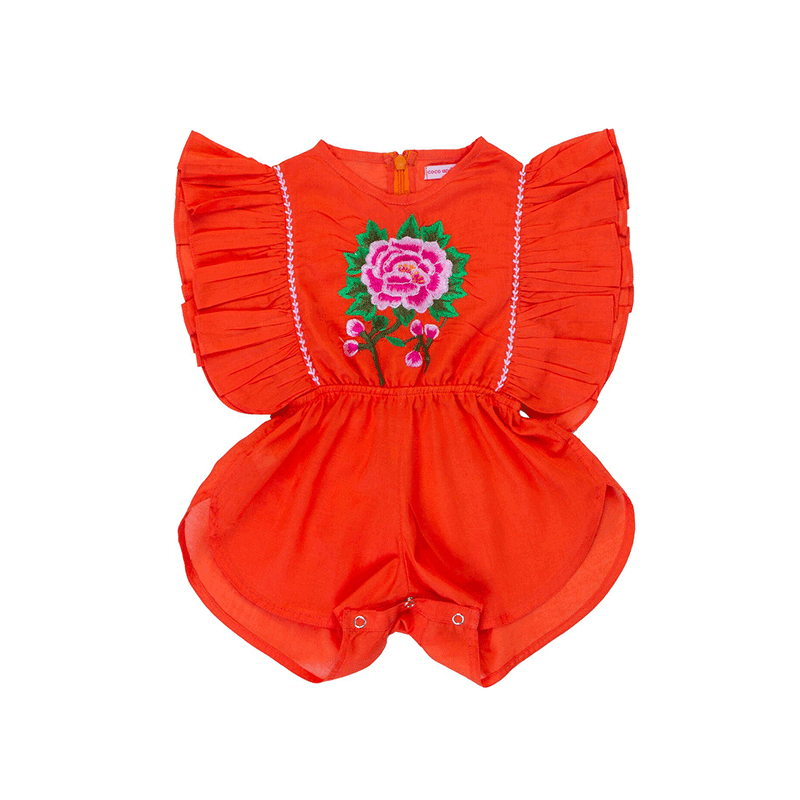 Coco & Ginger Delphie Sunsuit - Paprika Rose