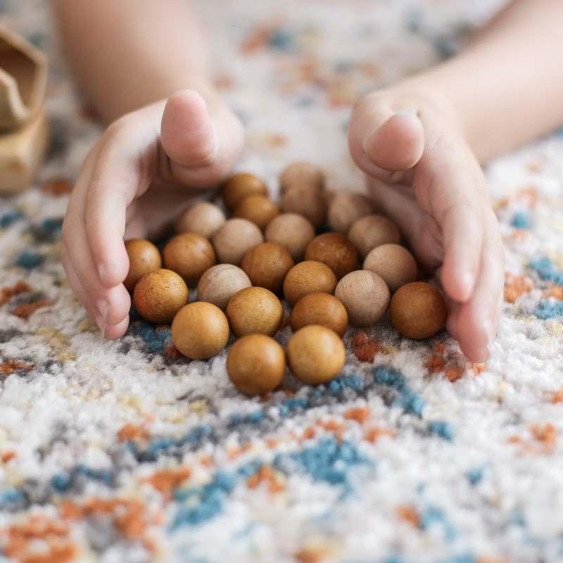 Q Toys 2 Tone Wooden Balls Set Of 50
