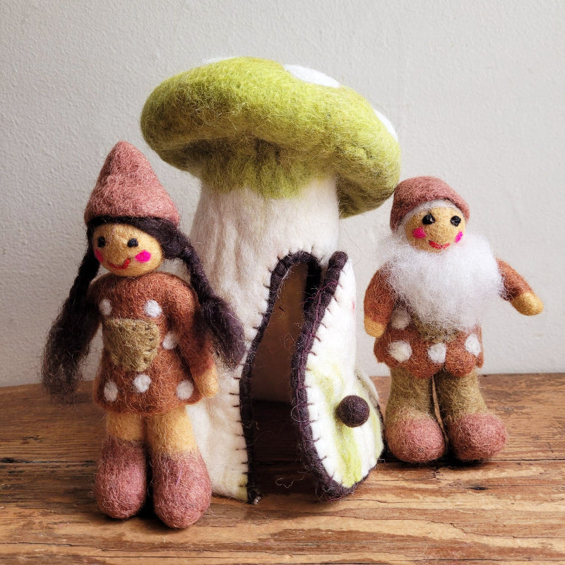 Felt Shroom Pair Brown