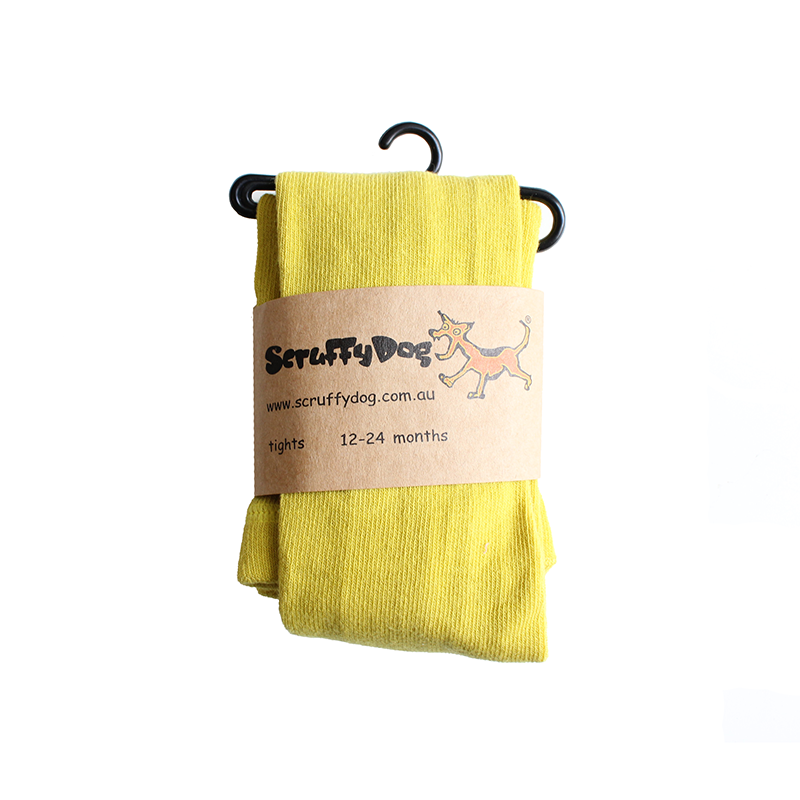 Scruffy Dog Tights - Chartreuse