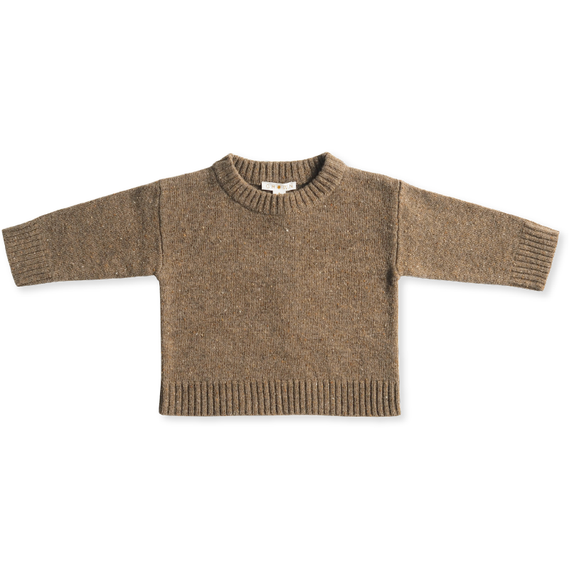 Grown Speckled Merino Pullover - Coffee