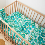 Banabae Hemp/Org Cotton Cot Sheet - Bella Blue