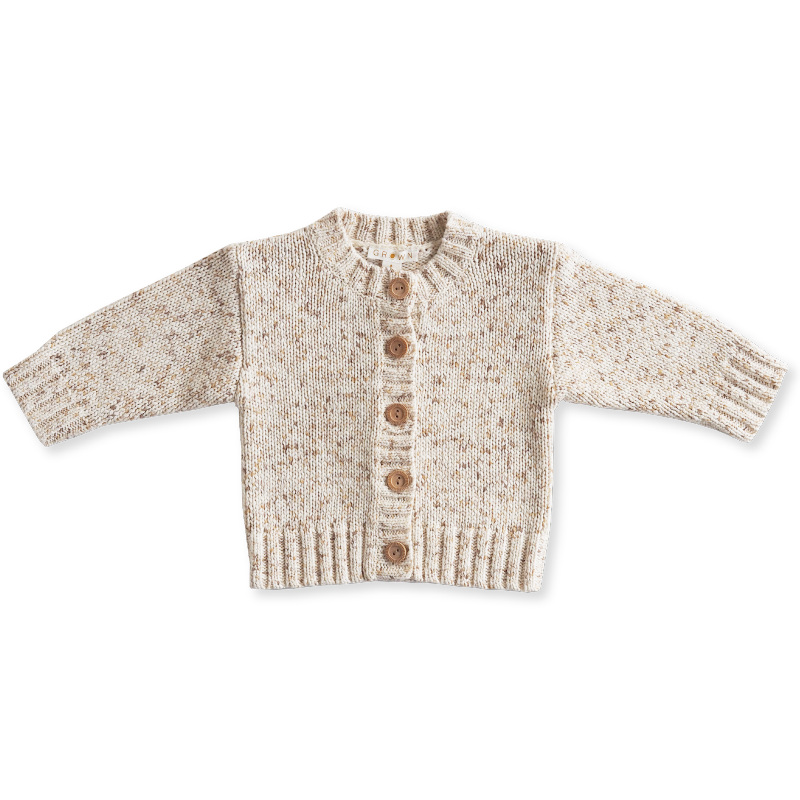 Grown Funfetti Speckle Cardigan - Sand