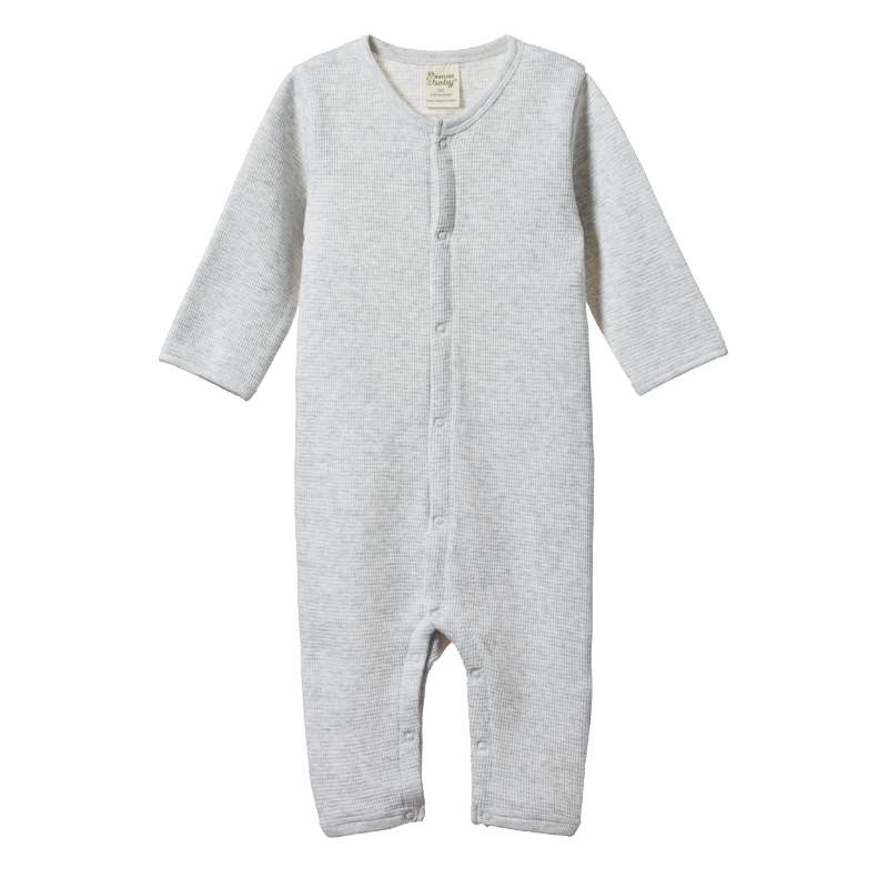 Nature Baby LS Sleepy Suit - Light Grey Marle