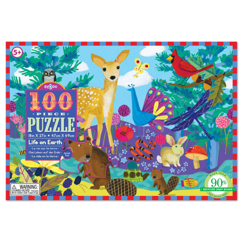 Eeboo 100PC Puzzle - Life On Earth