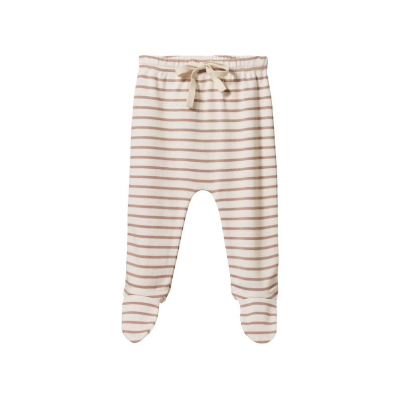 Nature Baby Footed Rompers - Nougat Sailor Stripe