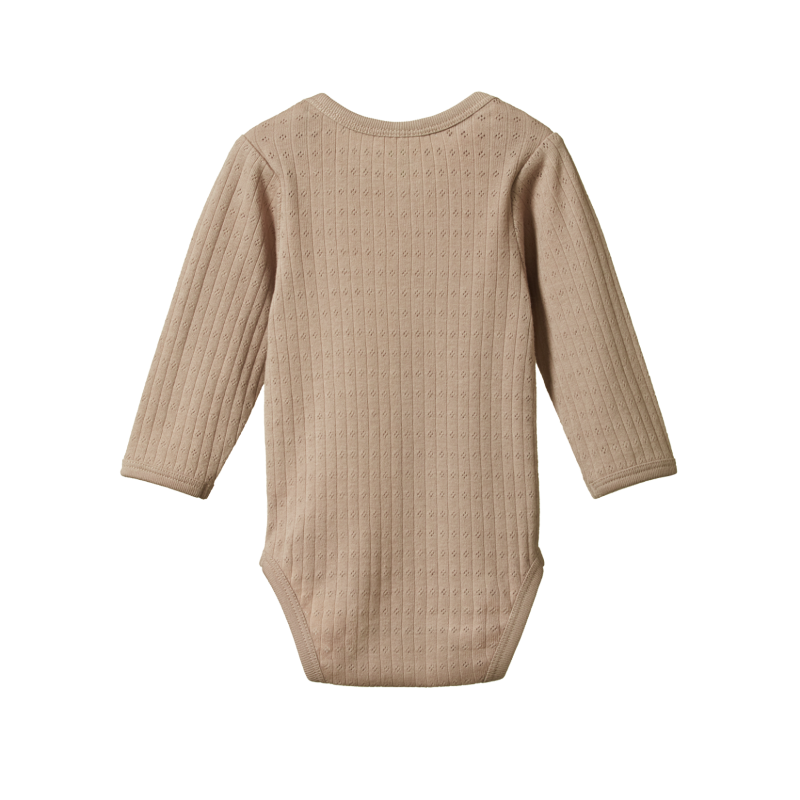 Nature Baby LS Pointelle Bodysuit - Nougat